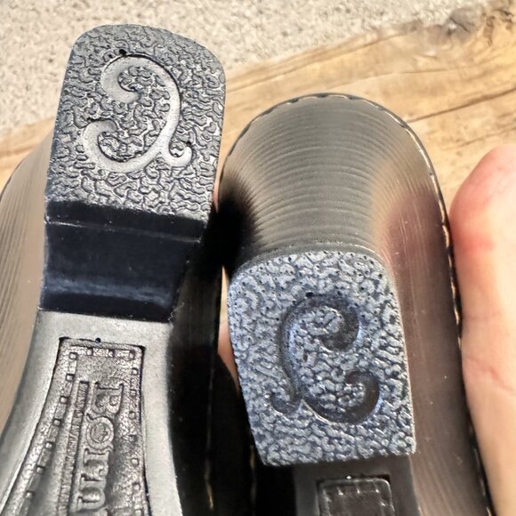 BORN WOMEN'S BLACK LEATHER HEEL SLIP-ON COMFORT SHOES SIZE 6 - Picture 14 of 16